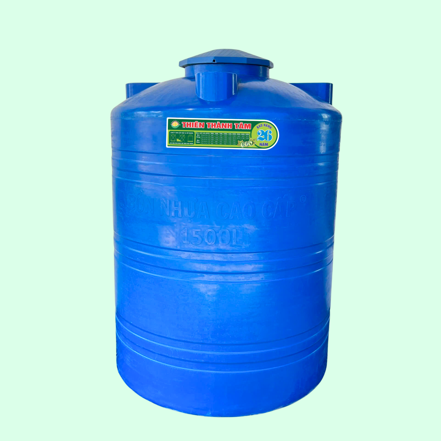 Bồn nhựa 1500L đứng 1190 x 1585mm